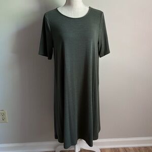 Short Sleeve Tee Shirt Dress Green